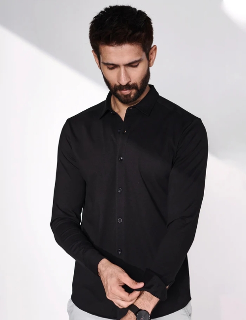 Premium Knit Shirts | Black, Green, Beige - Brown Threads